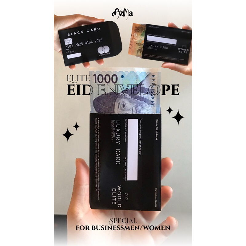 

Black Card Eid Envelope || Amplop Lebaran Unik Kreatif || Old Money vibes