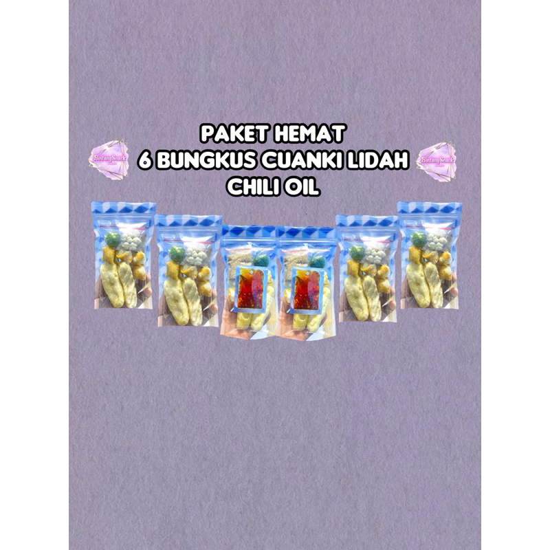 

PAKET HEMAT 6 BUNGKUS CUANKI LIDAH || BINTANGSNACK14