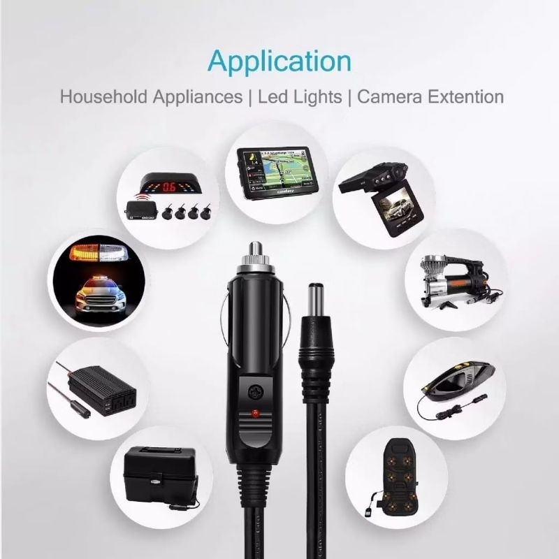 Colokan Soket Lighter Mobil Male Car Lighter Ke Jack DC 5.5mm