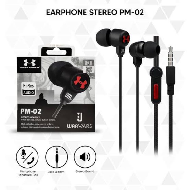 headset, earphones stereo full Bass original JBL PM-02
