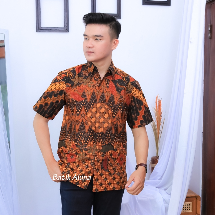Batik Aluna Kemeja Pria Lengan Pendek PD 010