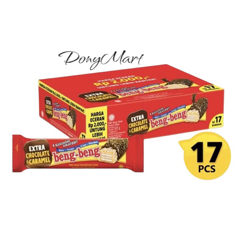 

Beng Beng Coklat Wafer Caramel Crispy Chocolate - 1 Box Isi 17 Pcs 25 Gr New Pack!!!