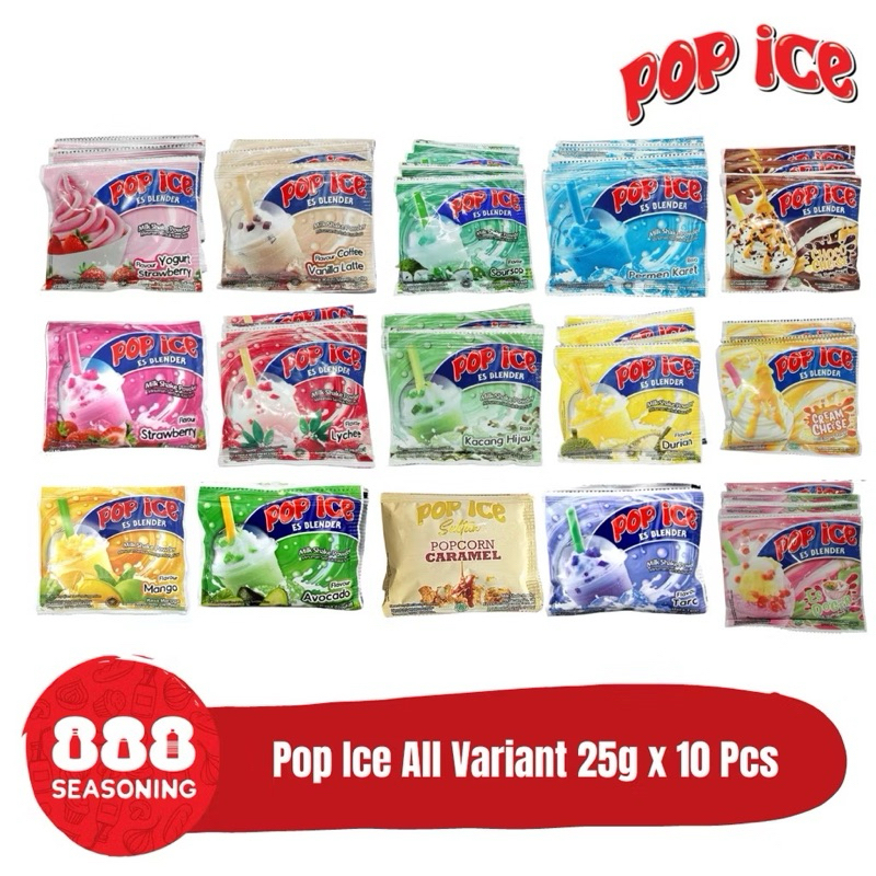 

POP ICE BLENDER ALL VARIANT 25g 10 SACHET 1 RENCENG