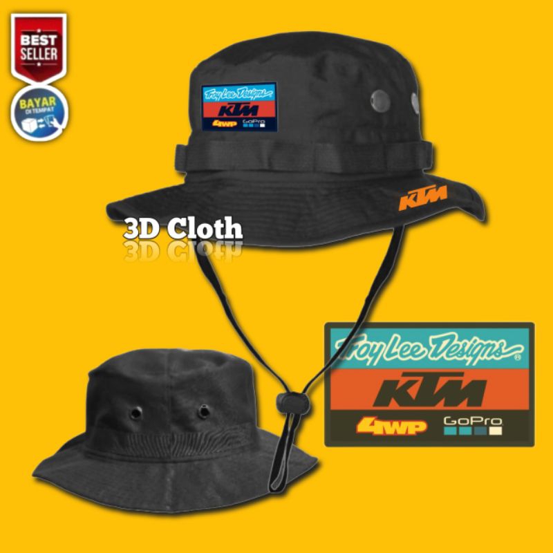 Topi Rimba Ktm Troy Lee Design - Topi Gunung Outdoor Fashion Racing - Jungle Hiking Hat Pria Wanita 