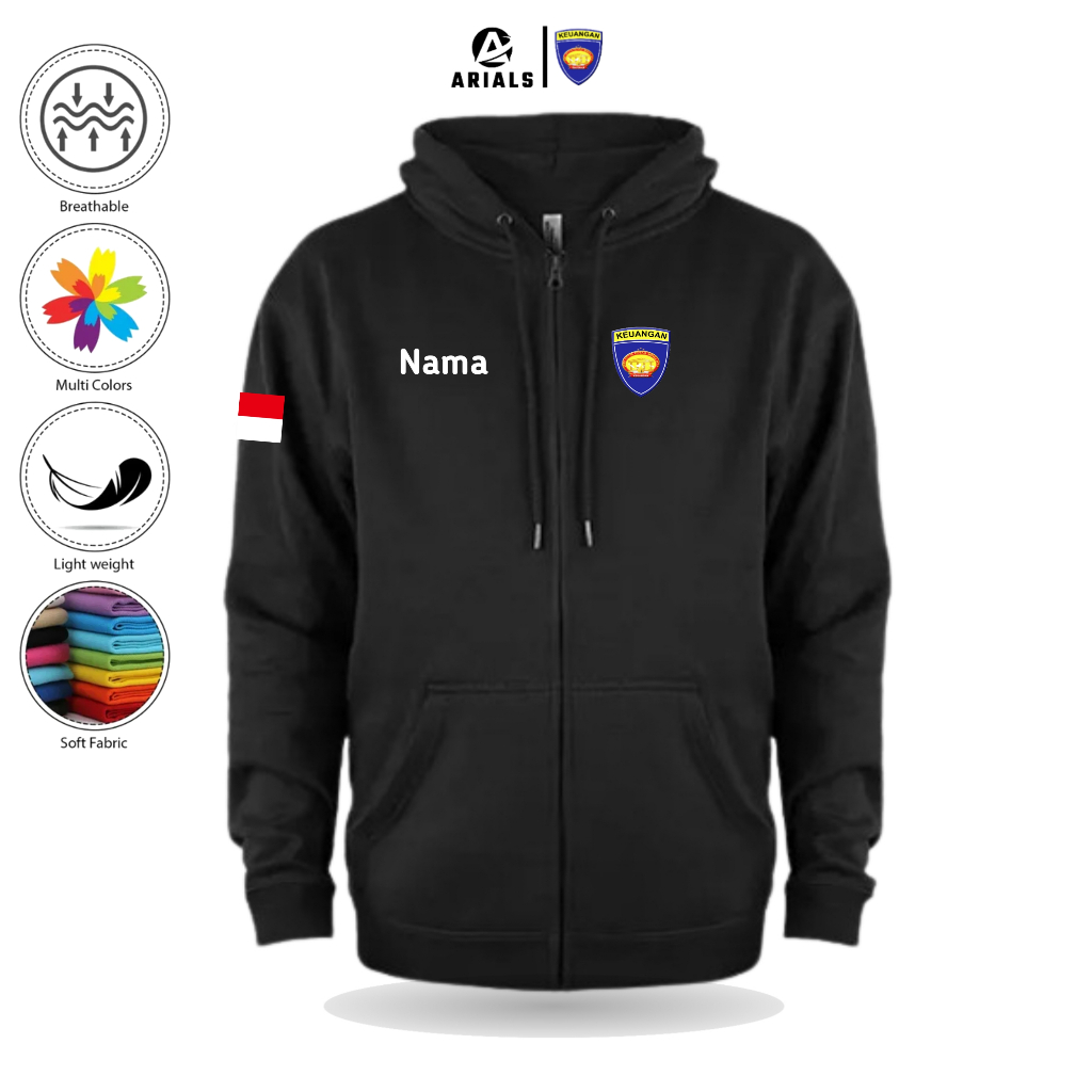 Arials Hoodie Zipper KEUANGAN POLRI Republik Indonesia