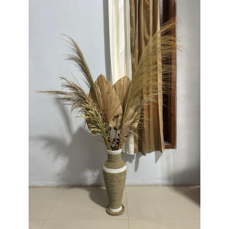 PAKET MURAH BUNGA KERING . BUNGA KERING MURAH. POT MENDONG MURAH. DAUN PALEM KERING. PAKET RAYUNG KE