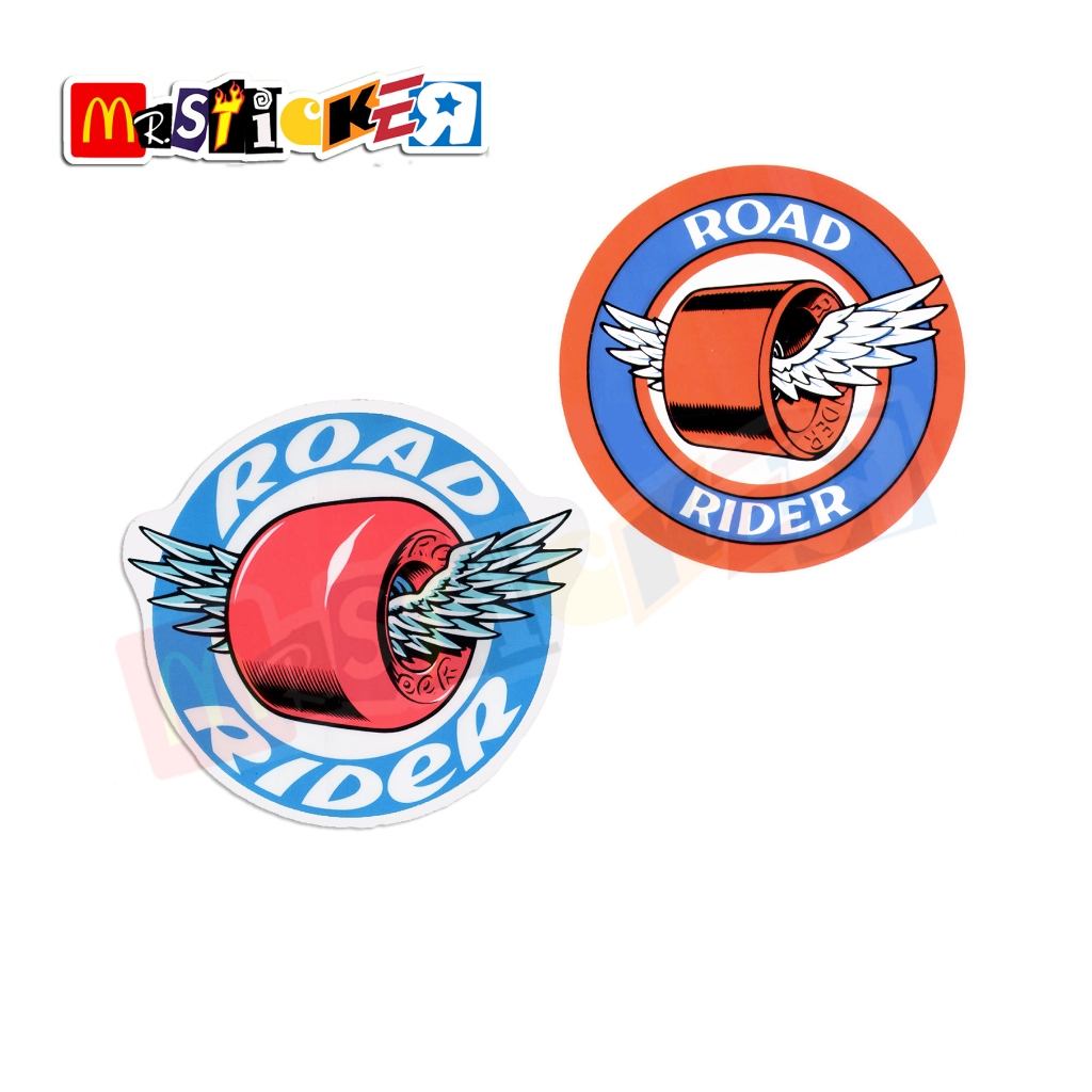 

sticker ROAD RIDER speedwheels Skateboarding rounded logo stiker retro skateboards