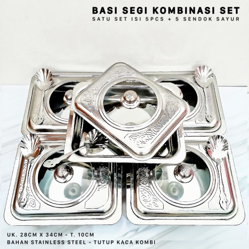 BASI SEGI PRASMANAN SAJI STAINLESS STEEL SET 5PCS