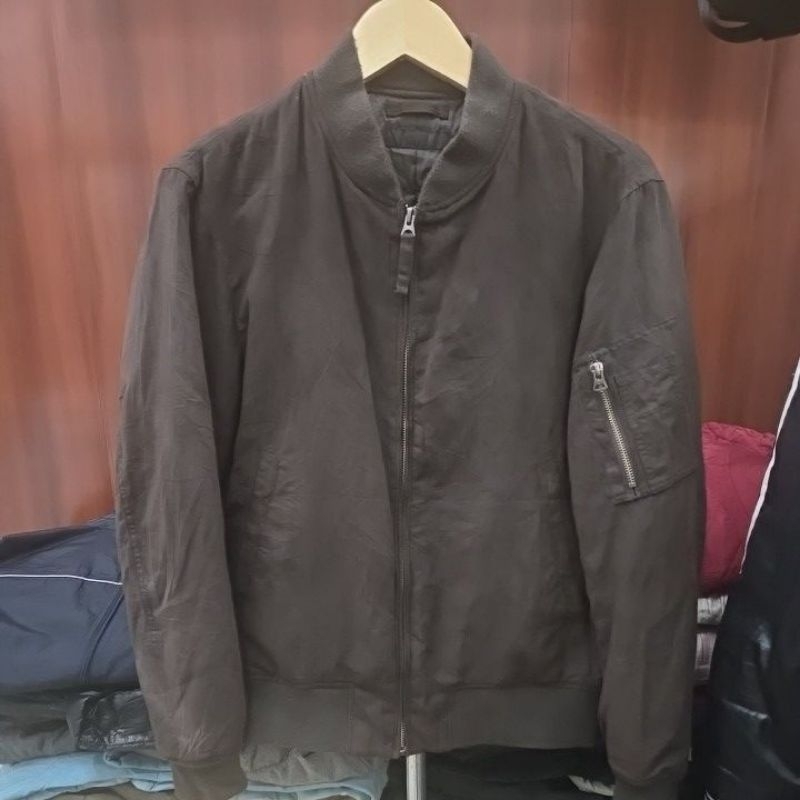 Jaket Pria Original Bomber Uniqlo Suade size L