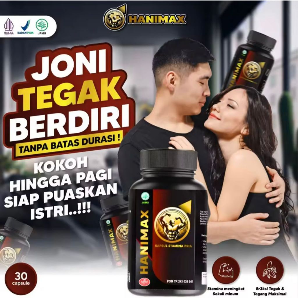 HANIMAX - Suplemen Pria Obat Kuat Penambah Stamina Pria Dewasa - Obat Kuat Pria Tahan Lama 100% Bpom