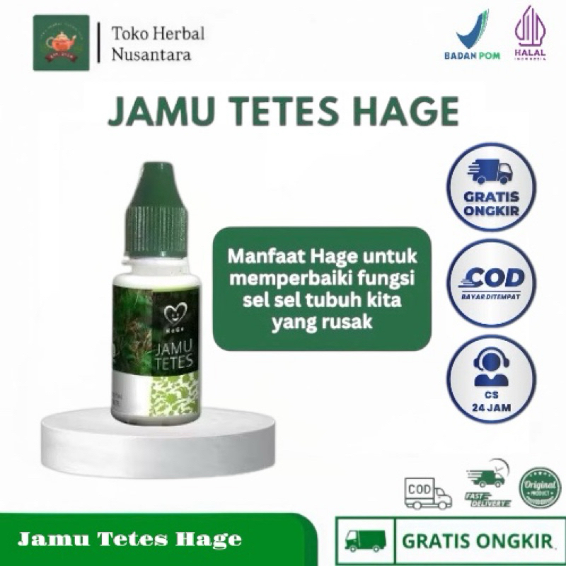 Hage Jamu Tetes 15ml Original | Jamu Tetes Herbal | Jamu HaGe Untuk Atasi Semua Penyakit