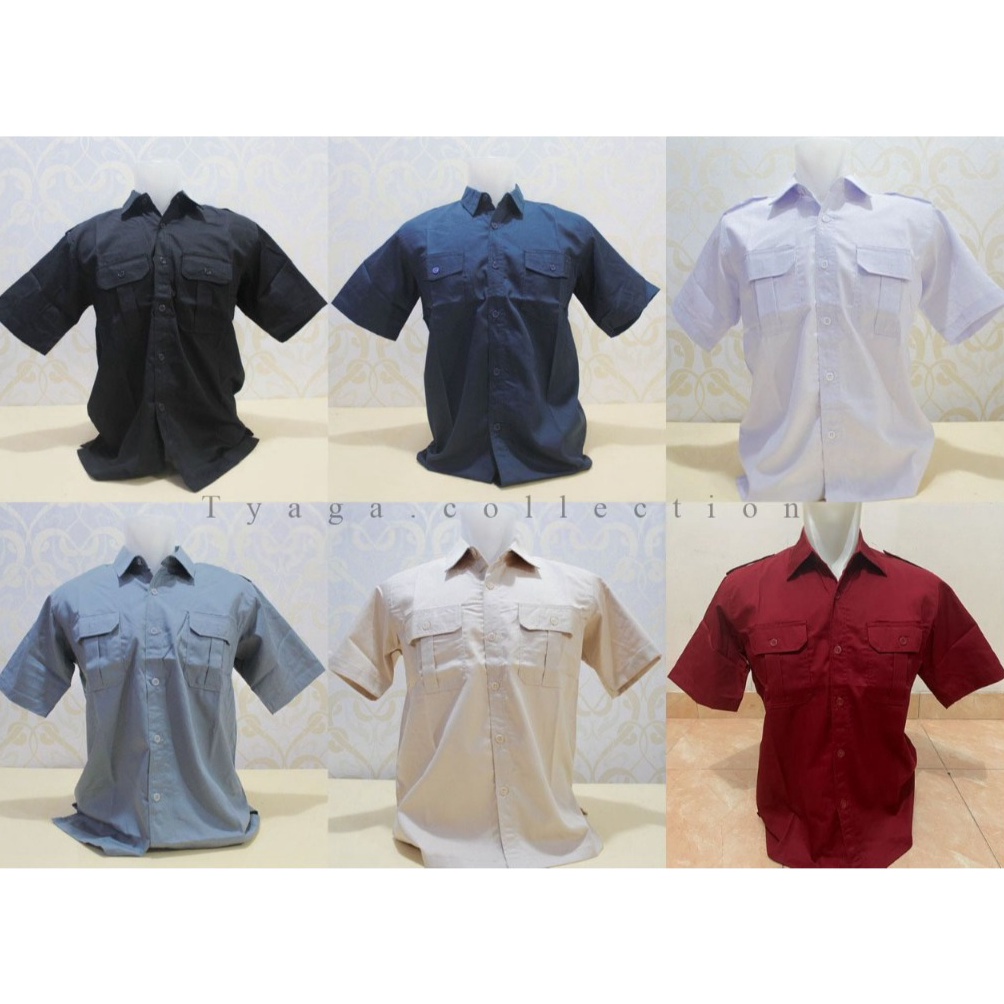 KODE T3J SERAGAM KEMEJA KANTOR PUTIH HITAM  BAJU PNS  SERAGAM PNS  DINAS  PDH