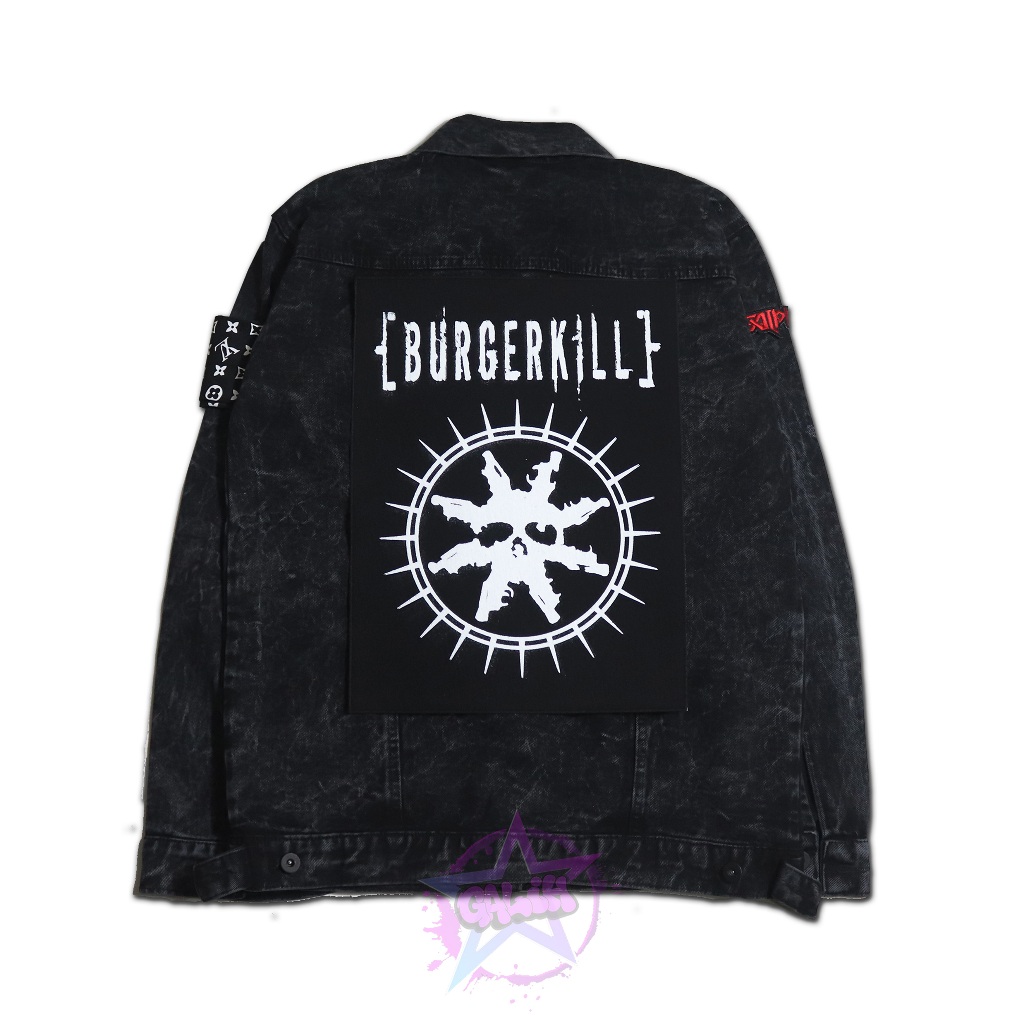 PATCH SABLON BURGERKILL EMBLEM BESAR PATCH MUSIK TEMPELAN JAHIT BAND BURGERKILL AKSESORIS JAKET