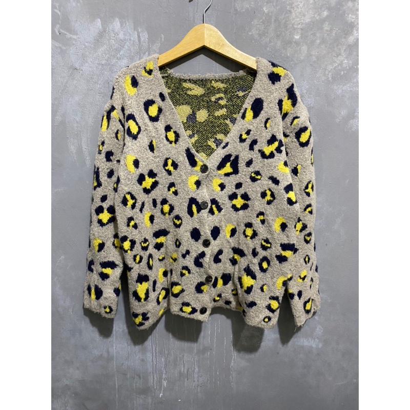 Cardigan mohair motif le*pard