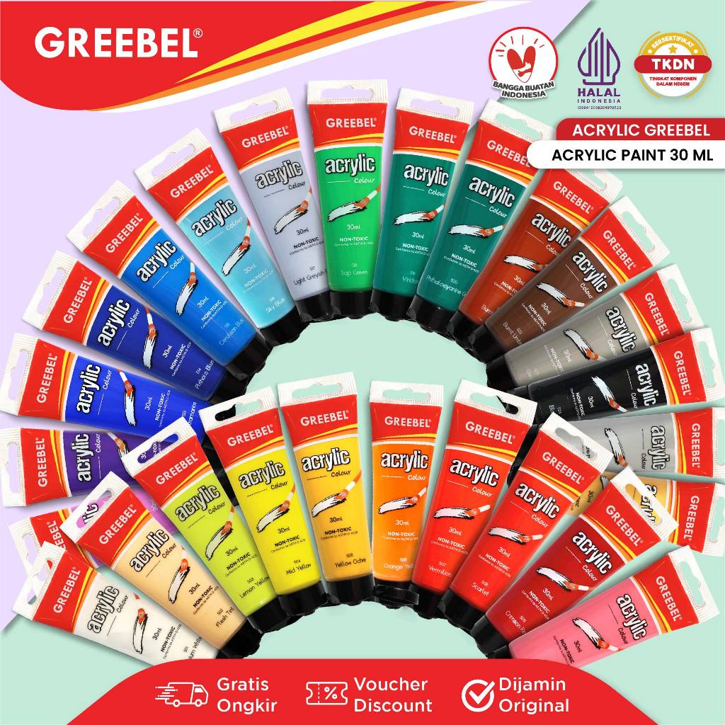 

Greebel Acrylic Colour 30ml / Cat Akrilik Greebel 30ml untuk art anak & professional