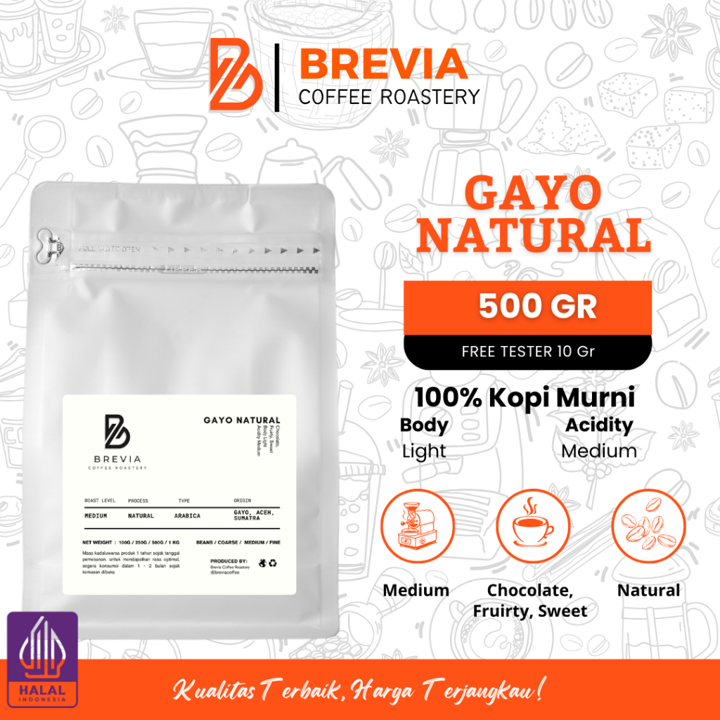 

Kopi Arabika Gayo Natural Biji/Bubuk 500gr Coffee Beans Arabica Single Origin Espresso Asli Original