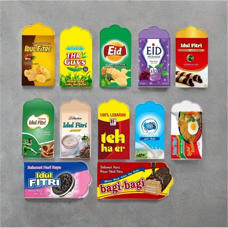 

AMPLOP LEBARAN LUCU MODEL SNACK 1PACK ISI 50PCS