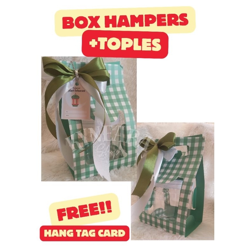 

box hampers dan toples kue kering free hangtag lebaran