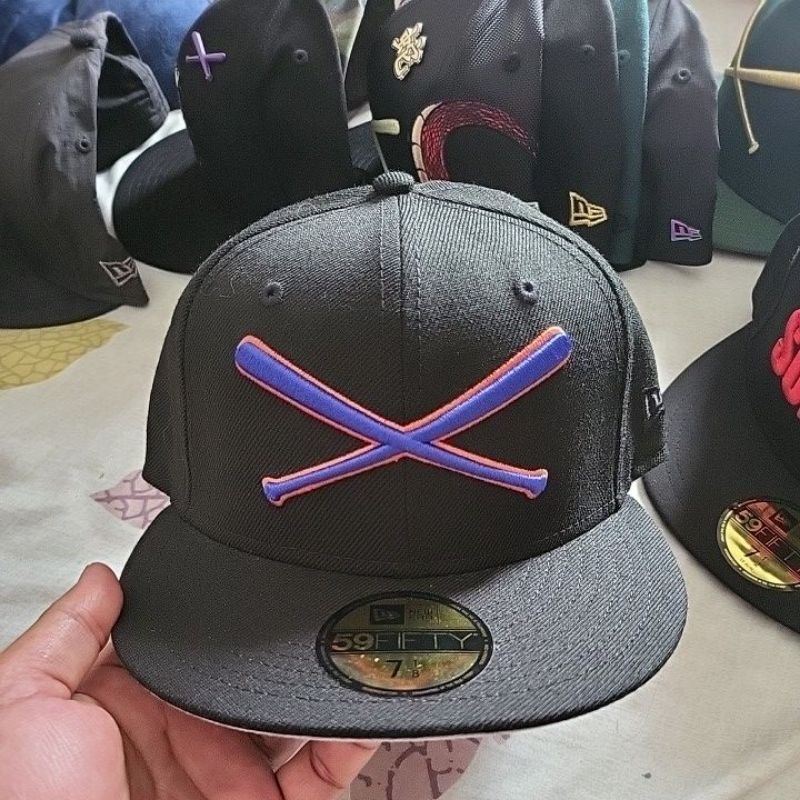 NEW ERA X JUSTFITTEDS CROSSBATS BLUE ORANGE