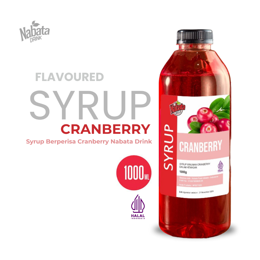 

Sirup Cranberry 1000ML Nabata Drink - Cranberry Syrup 1L Untuh Cafe Restauran