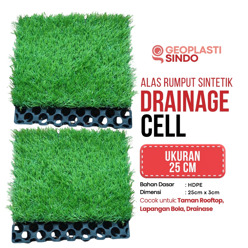 Drainage Cell 25cm Drainase Cell 25cm x 25cm x 3cm Alas Rumput Sintetik