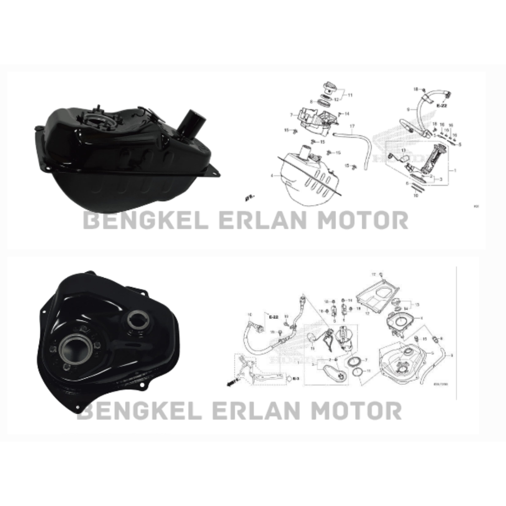 17510-K97-N00 17510-K59-A10 Tangki Bensin Tank Comp Fuel PCX 150 LED ADV 150 Vario 125 150 ESP LED O