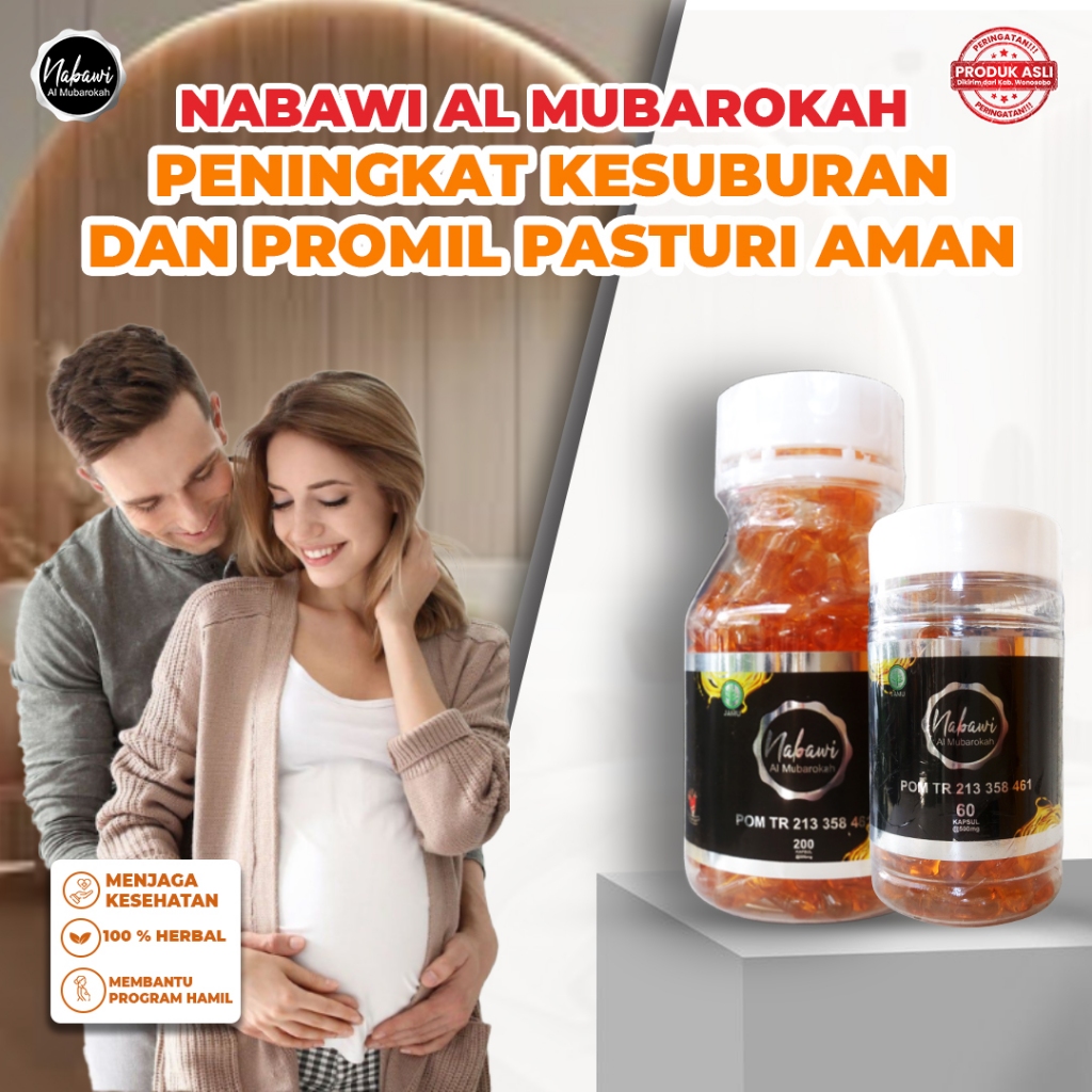 NABAWI AL MUBAROKAH PROMIL - ISI 200 KAPSUL - PROMIL SUAMI DAN ISTRI - AMAN DAN SUDAH BPOM - penamba