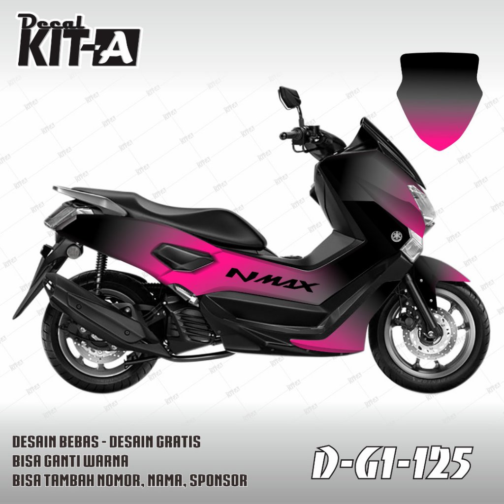 DEKAL STIKER MOTOR YAMAHA NMAX MOTIF  GRAFIS BIRU ABU OREN STABILO(D-G1-011)D-G1-127