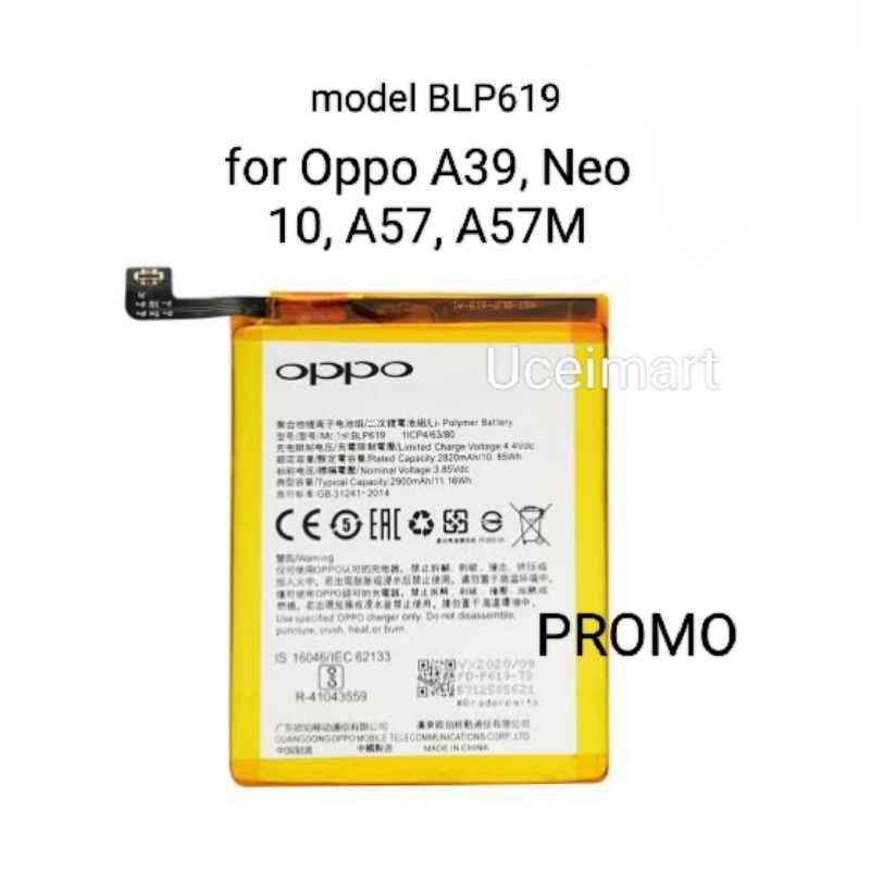 Batre Battery Batre Oppo A39, A57, Neo 10, A57M original
