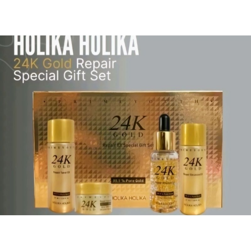 HOLIKA HOLIKA PRIME YOUTH 24K GOLD PAKET TRAVELER ASLI ((KOREA)) 100%
