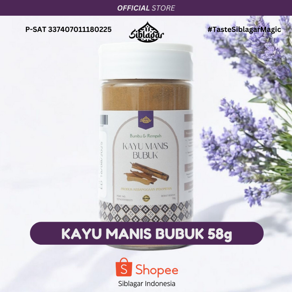 

KAYU MANIS BUBUK (Cinnamon) SIBLAGAR 58 gram | Kayu manis Premium Pilihan - Bumbu Dapur