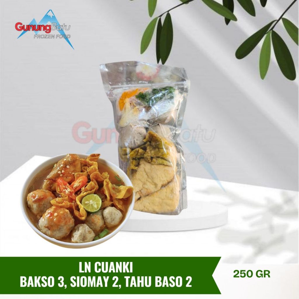

LN BAKSO CUANKI FROZEN (BAKSO 3, SIOMAY 2, TAHU BAKSO 2) FREE BUMBU