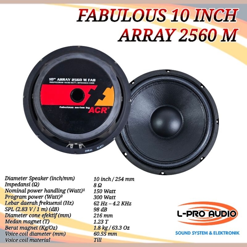 Speaker ACR Fabulous 10" array 2560 fabolus