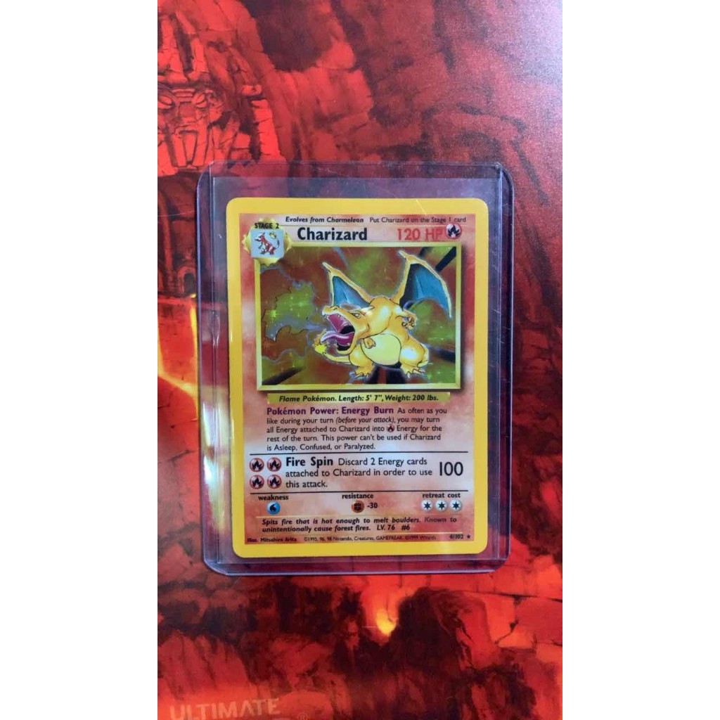 Charizard base set HOLO foil vintage 1 kartu POKEMON ENGLISH tcg card set NON japan japanese NON (in