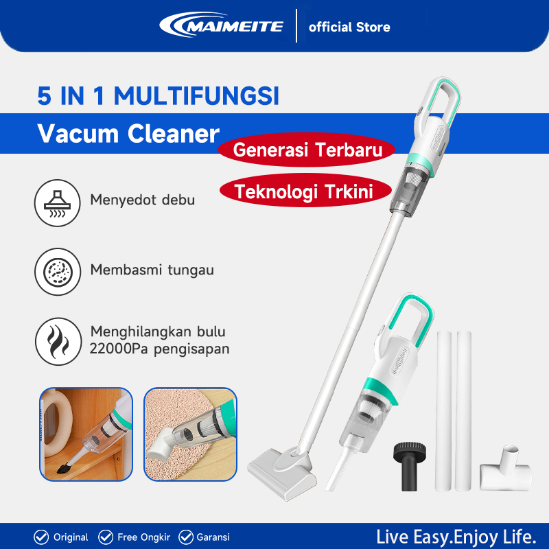 MAIMEITE Vacum Cleaner Penyedot Debu 5 IN 1Cordless Portable 20000Pa Mini Penyedot Debu