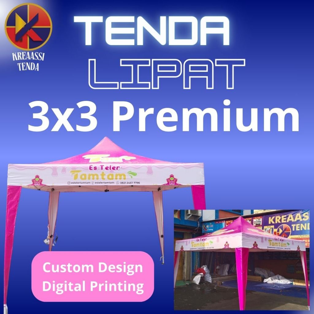 TENDA DAGANG TENDA JUALAN Tenda Lipat 3x3 Rangka Putih Premium tenda lipat kokoh tenda lipat praktis