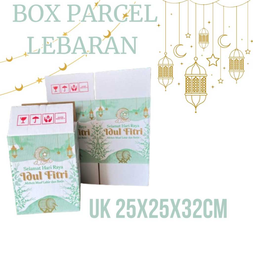 

BOX PARSEL SEDANG 25X25X32 KARDUS PARSEL LEBARAN IDUL FITRI PAKET 20 PCS