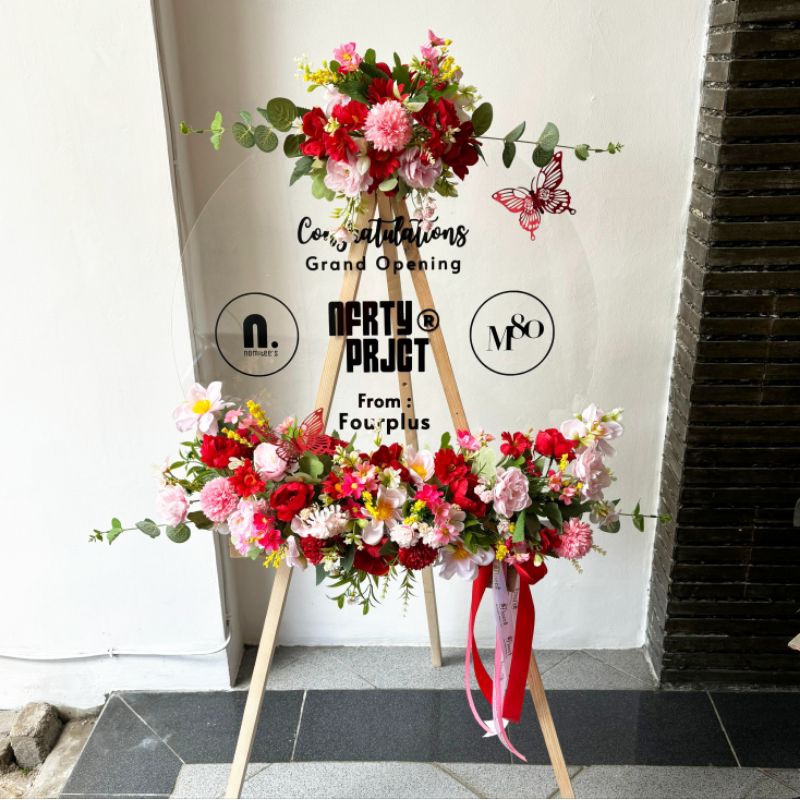STANDING ACRYLIC papan bunga BULAT akrilik artifisial flower