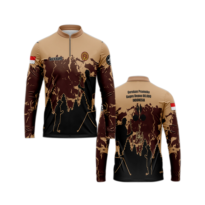 baju pramuka pembina pria lengan panjang jersey seragam guru / laki/wanita/ baju lapangan pramuka / 