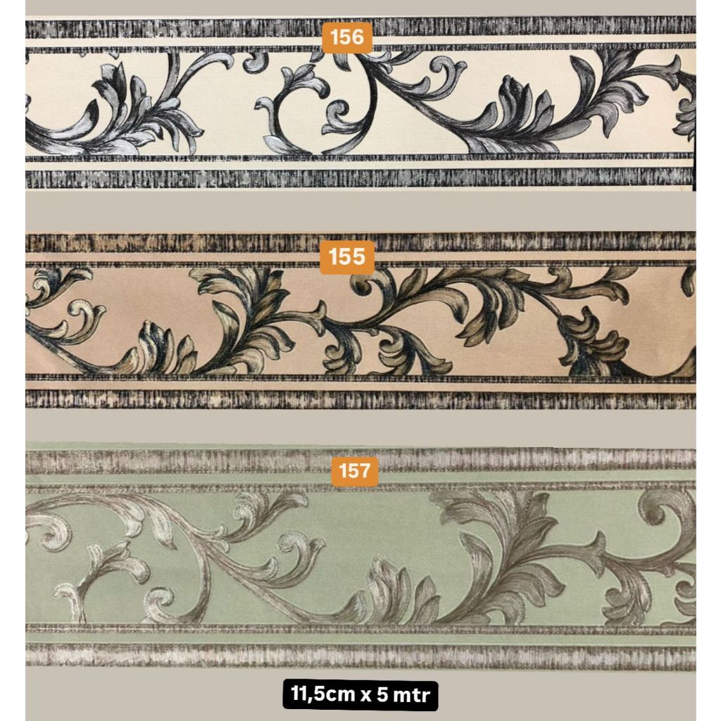 Wallpaper Dinding Border List Klasik Ukiran Gold Mewah Elegant Border List