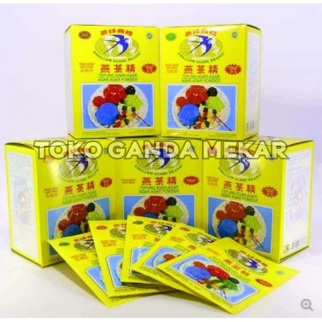 

Agar agar Swallow Globe GROSIR BOX ( 12 Sachet )