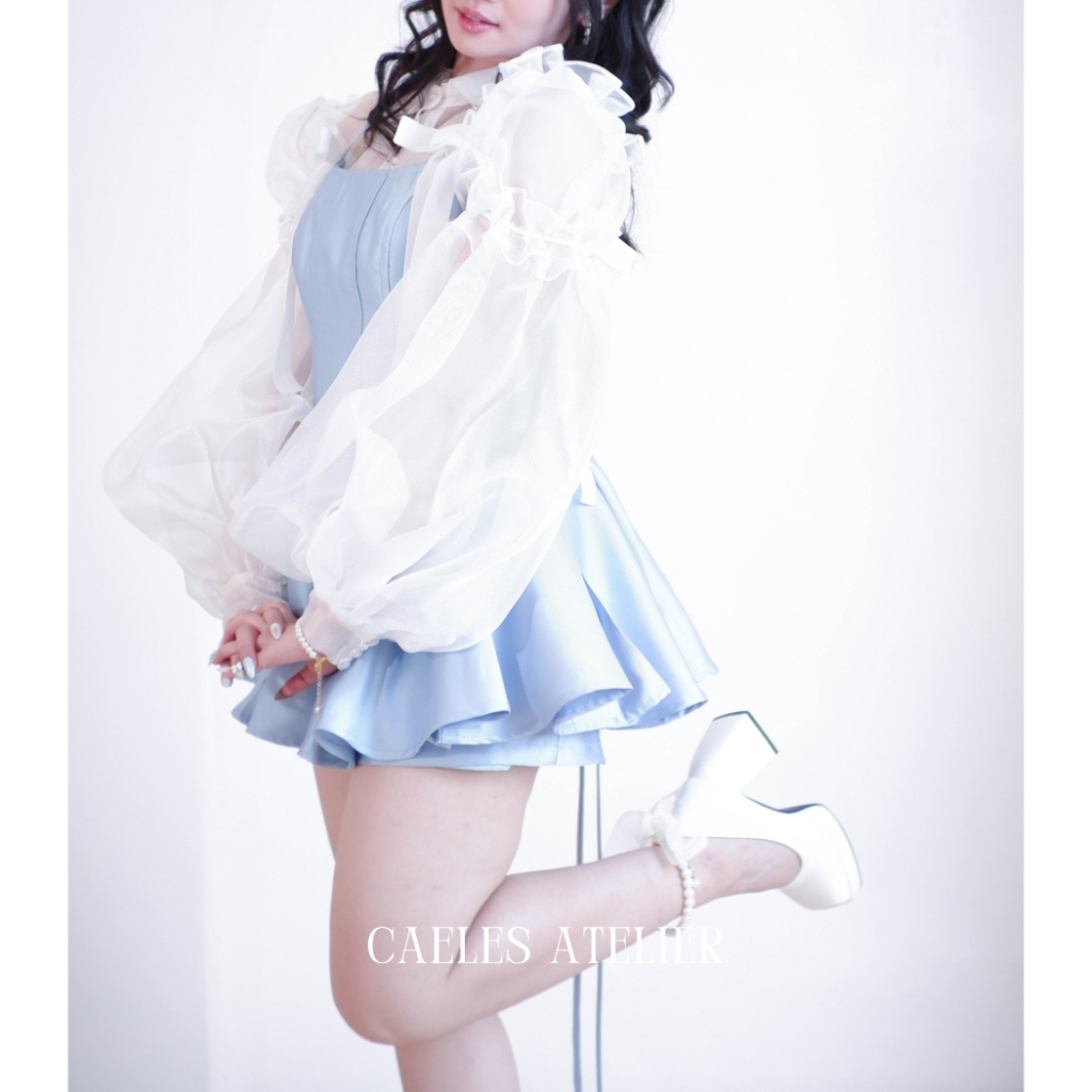 Caeles Atelier - Aurora Top - Transparent Transparan Kemeja Shirt Coquette Y2K Korean Street Style
