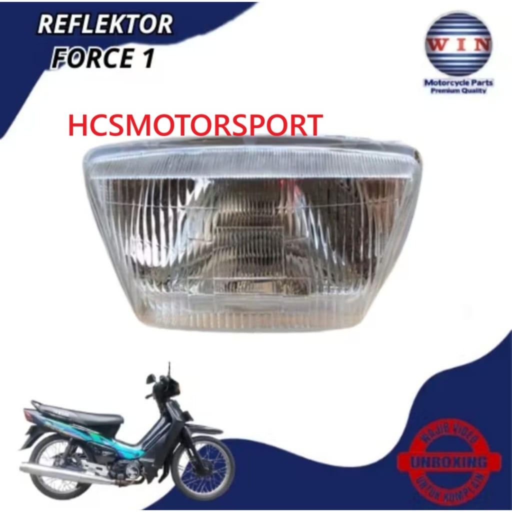 REFLEKTOR LAMPU DEPAN FORCE 1 F1 CRYPTON MERK WIN ORI
