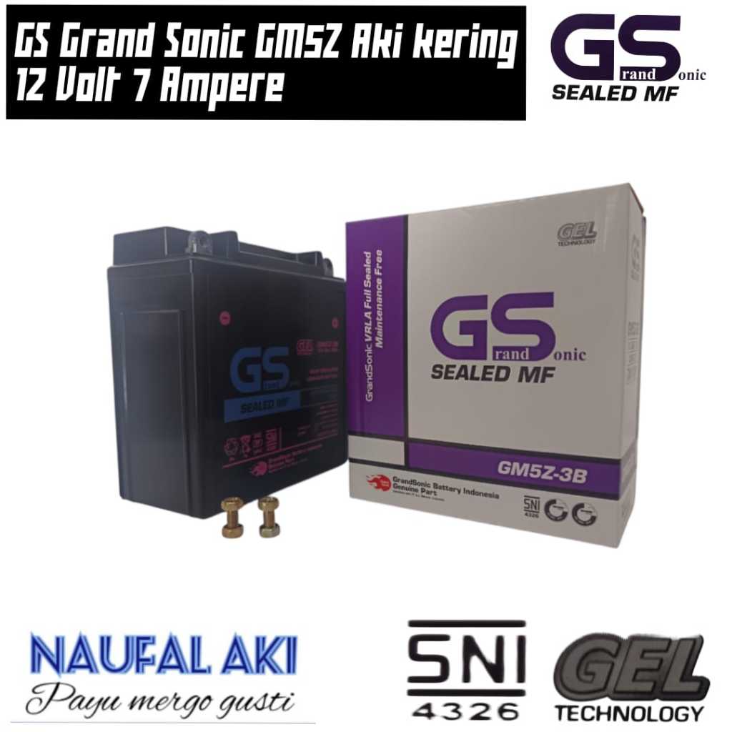 Aki Motor Jupiter Z /Burhan /FIZ R/Vega R/ GS Gold Star GM5 3B Aki kering Siap Pakai