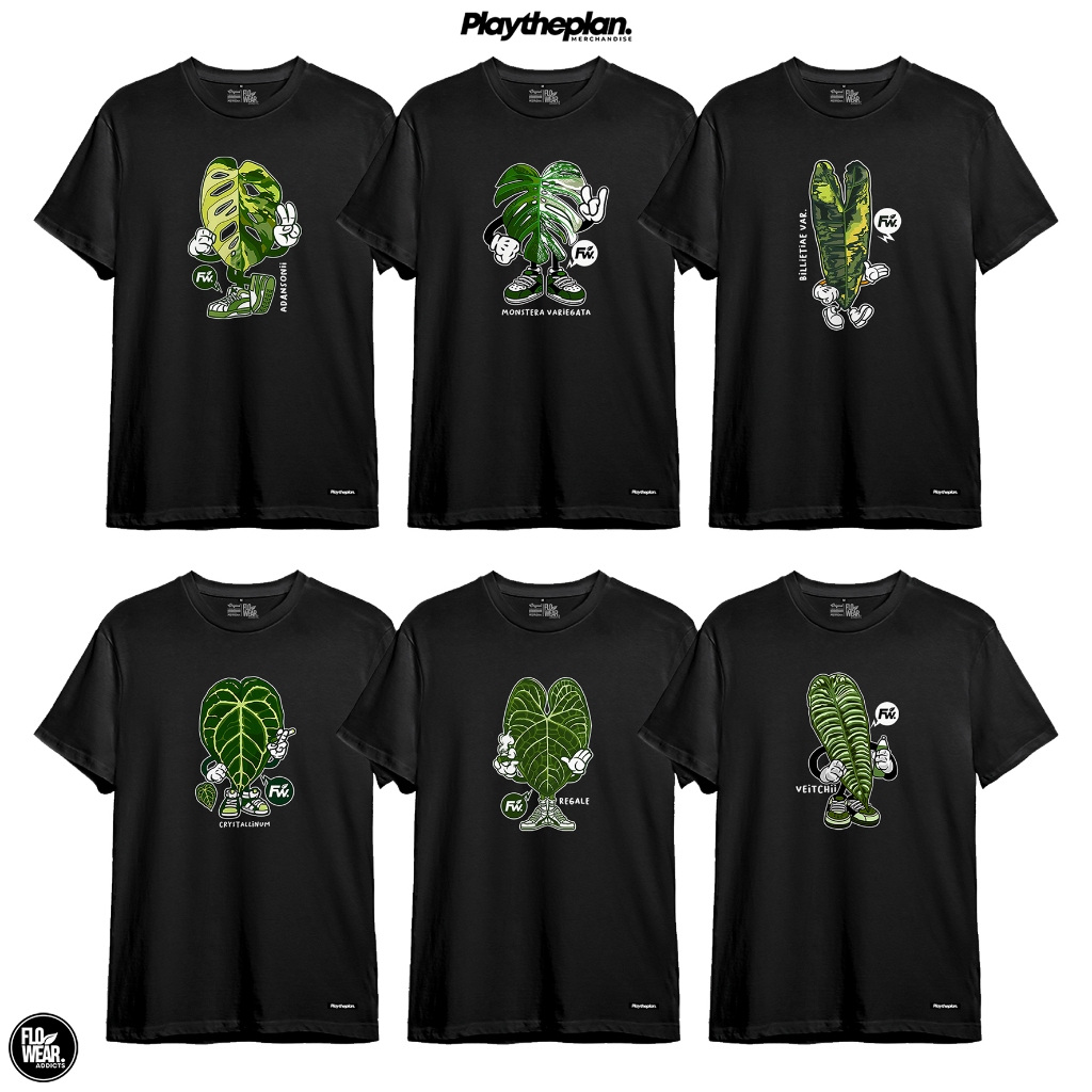 T-Shirt / Baju Kaos Tanaman Hias Aroids Cartoon Unisex Pria Wanita