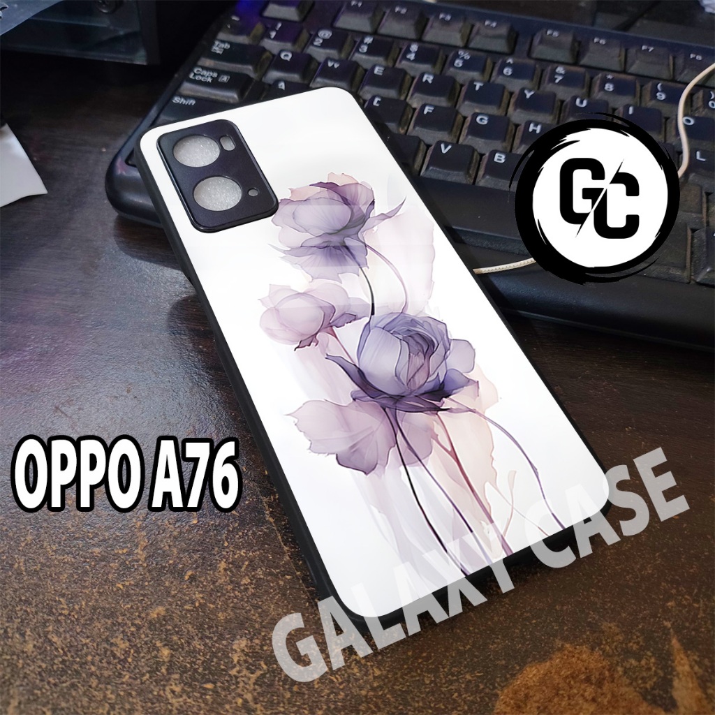 case OPPO A76/GC28/Motif BUNGA/softcase glossy OPPO A76 A36/Casing OPPO A76/Case glitter/kesing