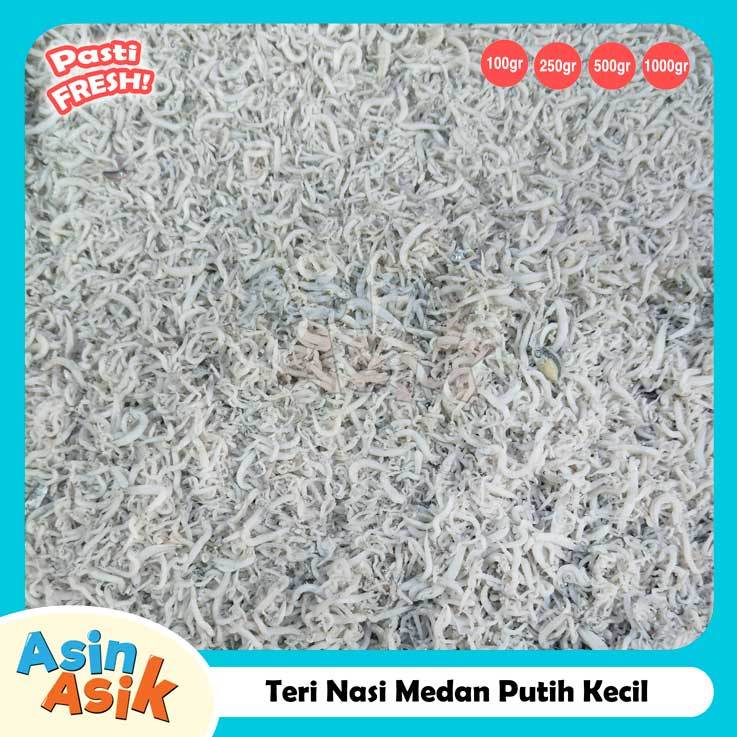 

Ikan Asin Teri Nasi Medan Putih Kecil Premium Kualitas Super Segar Fresh Top