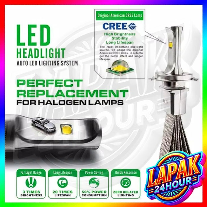 Bohlam LED H7 CREE Original, Lampu LED H7 12V/24V