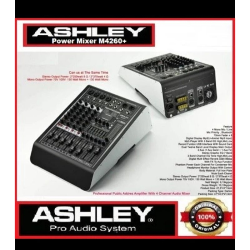 Power Mixer Ashley M4260+ / M 4260+ / M4260 + 4 Channel