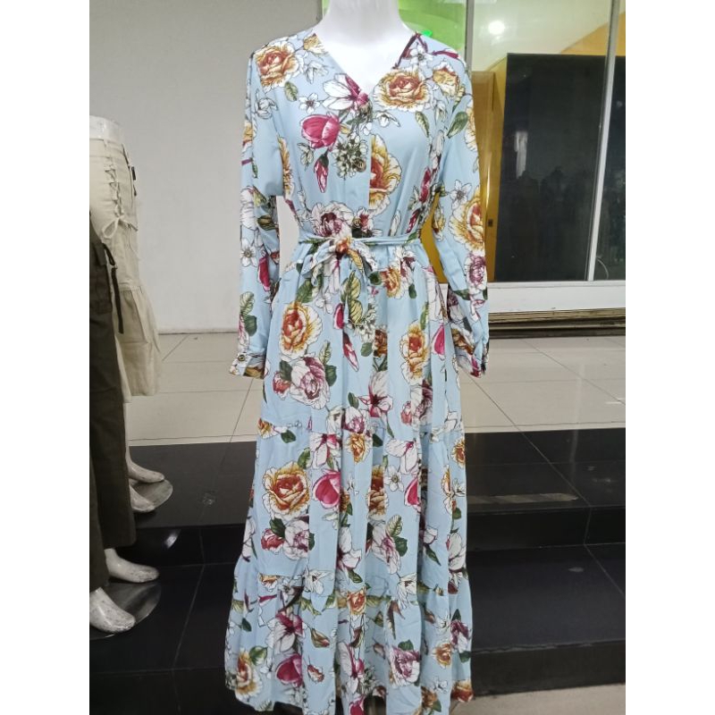 SALE GAMIS MULAI 100 RIBU. GAMIS BUNGA BAHAN CERUTY BABYDOLL HALUS LEMBUT FULL FURING TEBAL KANCING 